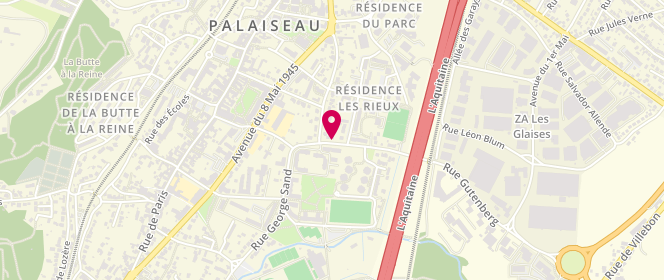 Plan de FAUVEAU Elodie, 13 Bis Rue Gutenberg, 91120 Palaiseau