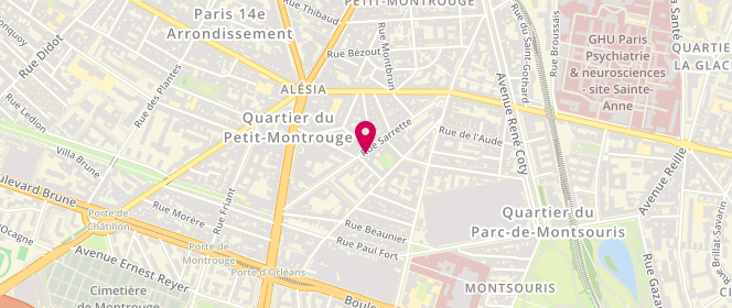 Plan de GRENET Typhaine, 29 Rue Sarrette, 75014 Paris