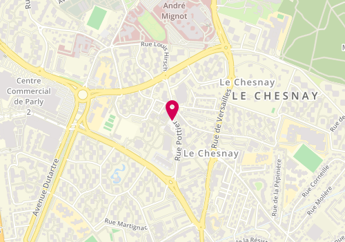 Plan de ATLAN-COTTIN Audrey, 13 Rue Pottier, 78150 Le Chesnay-Rocquencourt