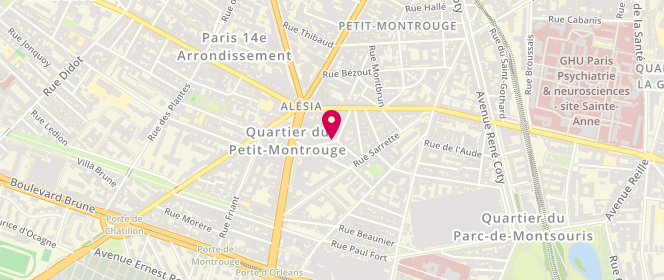 Plan de BLEVIS Irène, 2 Rue Leneveux, 75014 Paris