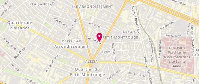 Plan de GBIKPI Dominique, 2 Rue Thibaud, 75014 Paris