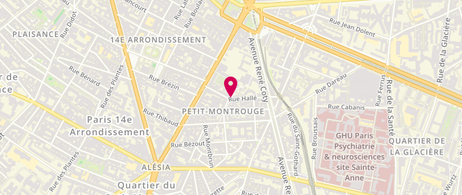Plan de PERRUCHE Franck, 46 Rue Hallé, 75014 Paris