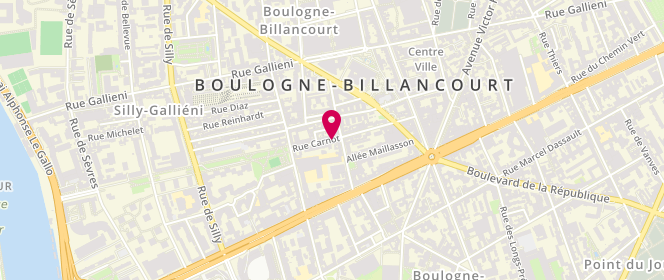 Plan de LAROCHE Emmanuelle, 45 Rue Carnot, 92100 Boulogne-Billancourt