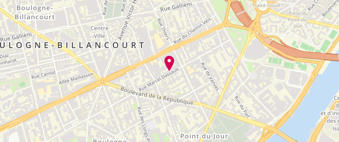 Plan de KARSINTI Isabelle, 70 Rue Marcel Dassault, 92100 Boulogne-Billancourt
