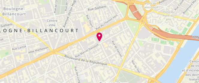 Plan de PATTE-KARSENTI Nathalie, 82 Rue Thiers, 92100 Boulogne-Billancourt
