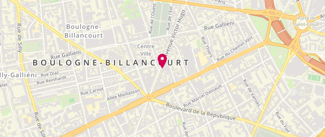 Plan de QUELQUEJAY-LECLERE Caroline, 105 Avenue Victor Hugo, 92100 Boulogne-Billancourt