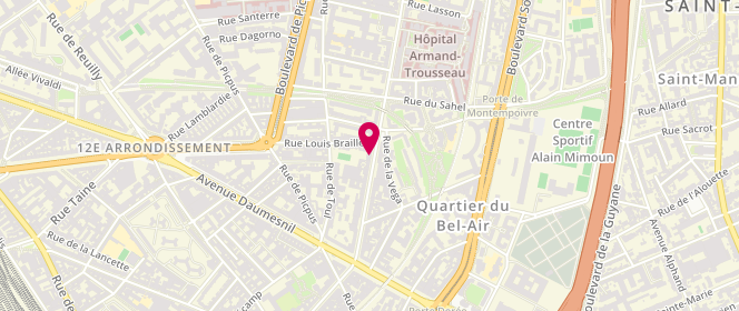 Plan de TERRIER Marion, 107 Avenue du Général Michel Bizot, 75012 Paris