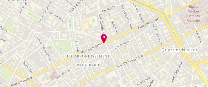 Plan de LACHIVER Marie Pierre, 109 Rue Lecourbe, 75015 Paris