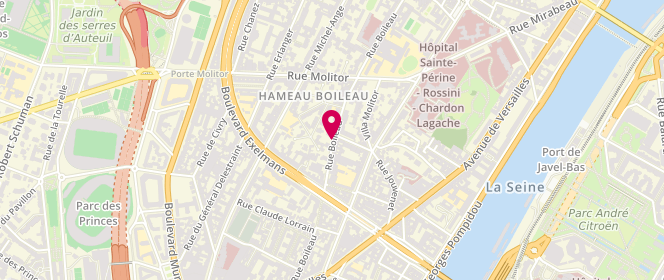 Plan de CHIVA Frédérique, 38 Rue Boileau, 75016 Paris