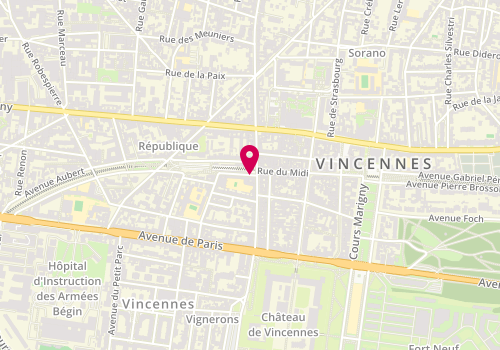 Plan de VINCENTELLI-DJEFFAL Hélène, 1 Avenue Lamartine, 94300 Vincennes