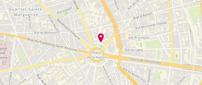 Plan de HURTES Xavier, 11 Place de la Nation, 75011 Paris