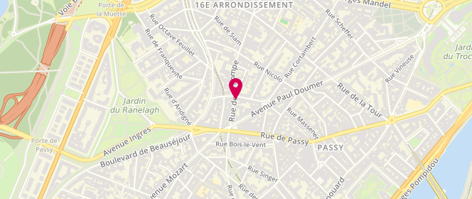 Plan de POIGNONEC Sylvie, 10 Rue de la Pompe, 75116 Paris