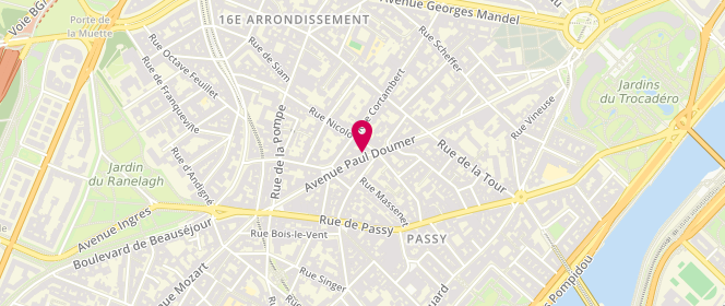 Plan de ALAZIA Florence, 74 Avenue Paul Doumer, 75116 Paris