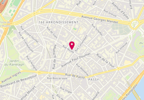 Plan de SELARL Coester, 46 Rue Nicolo, 75116 Paris