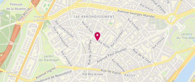 Plan de KERURIEN-LE BRET Isabelle, 65 Rue Nicolo, 75016 Paris
