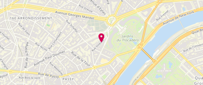 Plan de GOZLAN Laurence, 34 Rue Vineuse, 75116 Paris