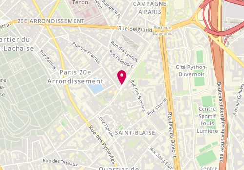 Plan de LETAVERNIER Béatrice, 127 Rue de Bagnolet, 75020 Paris