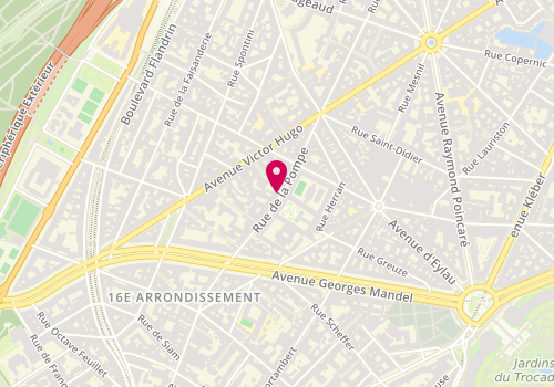 Plan de THIEBAUT Elisabeth, 121 Rue de la Pompe, 75116 Paris
