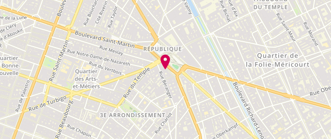 Plan de MARTIN Béatrice, 11 Place de la Republique, 75003 Paris