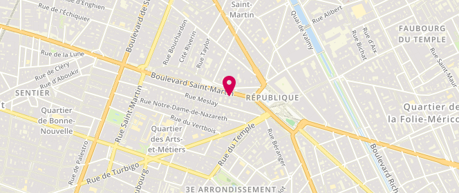 Plan de POIROT-DELPECH Arnaud, 11 Boulevard Saint Martin, 75003 Paris