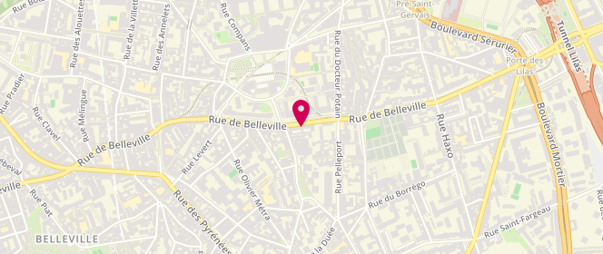 Plan de BOUSCAILLOU Julie, 218 Rue de Belleville, 75020 Paris