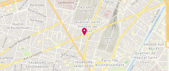 Plan de THIEBLOT Geneviève, 152 Rue la Fayette, 75010 Paris