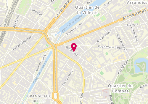 Plan de AUBAC Ourida, 44 Rue Bouret, 75019 Paris