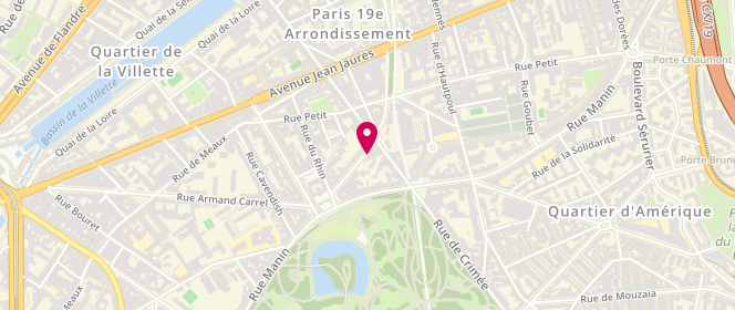 Plan de PERDRIX Christel, 16 Rue Meynadier, 75019 Paris