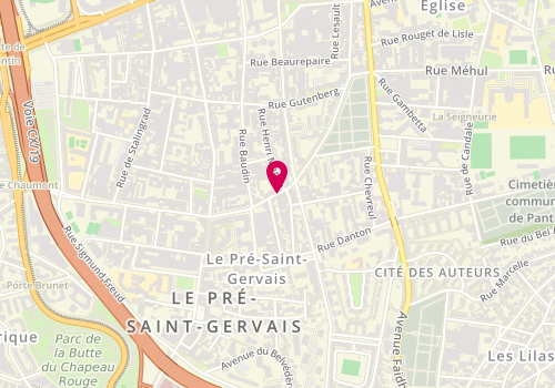 Plan de CHEVILLARD Marie, 30 Rue Gabriel Péri, 93310 Le Pré-Saint-Gervais