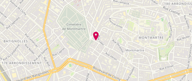 Plan de HENRION Pascale, 10 Rue Joseph de Maistre, 75018 Paris