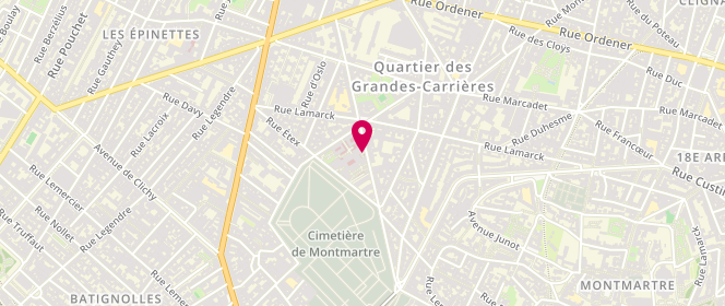 Plan de HAUCHECORNE Mathilde, 23 Rue Joseph de Maistre, 75018 Paris