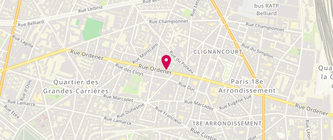 Plan de OUHIOUN Paul, 102 Rue Ordener, 75018 Paris