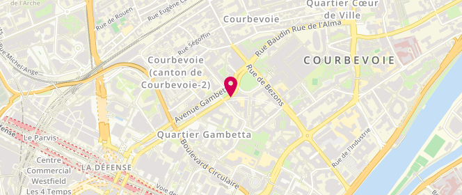 Plan de DE LA FORTERIE Patricia, 80 Avenue Gambetta, 92400 Courbevoie