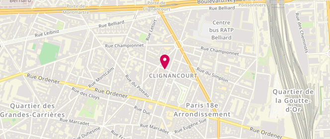 Plan de LAZIOU Marie Christine, 3 Rue Versigny, 75018 Paris