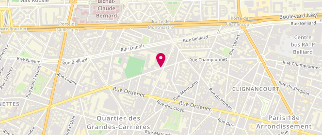 Plan de LEMAIRE Josiane, 136 Rue Championnet, 75018 Paris
