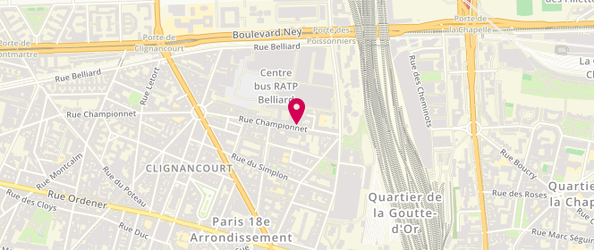 Plan de LEFEBVRE Pauline, 20 Rue Championnet, 75018 Paris