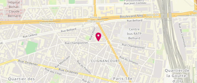 Plan de IGLESIAS Serge, 74 Rue Championnet, 75018 Paris