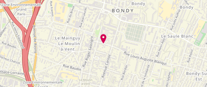 Plan de BLOT Martine, 16 Rue Louis Auguste Blanqui, 93140 Bondy