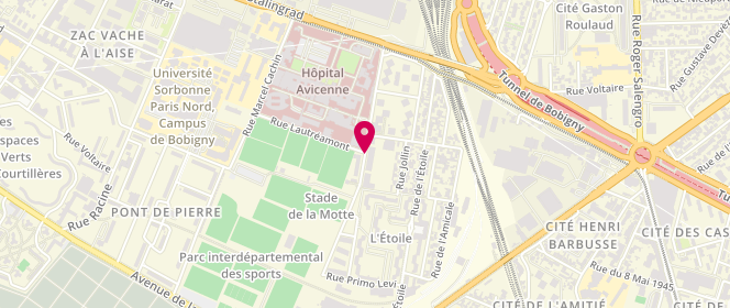 Plan de ABOUDARAM Amélie, Rue Lautreamont, 93000 Bobigny