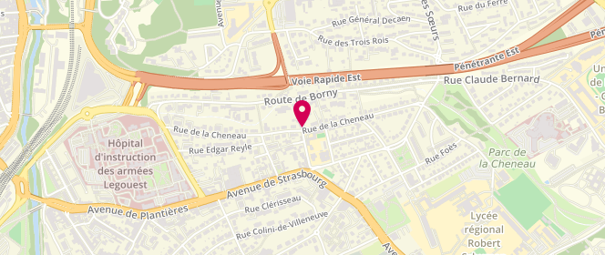 Plan de BONNOT-METHLIN Laurence, 57 Rue de la Cheneau, 57070 Metz