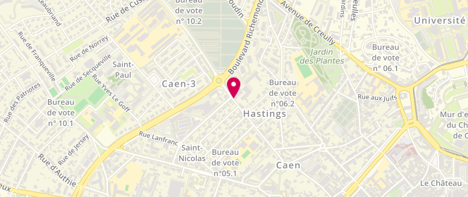 Plan de HANOUZ Nathalie, 52 Rue Saint Gabriel, 14000 Caen