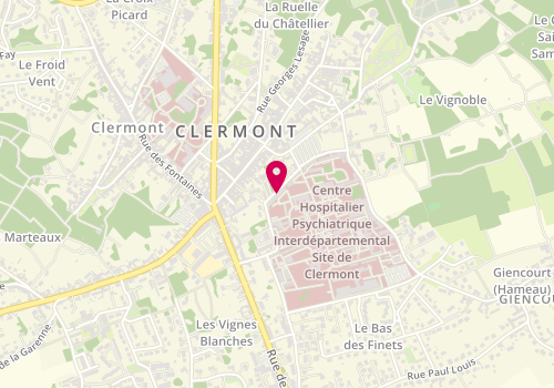 Plan de HUON DE KERMADEC Claire, 2 Rue des Finets, 60607 Clermont