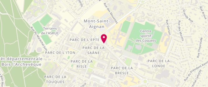 Plan de Bahadur Yogya, 52 Avenue du Mont Aux Malades, 76130 Mont-Saint-Aignan