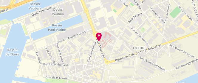 Plan de PECHEVY Lolita, 36 Rue Marceau, 76600 Le Havre