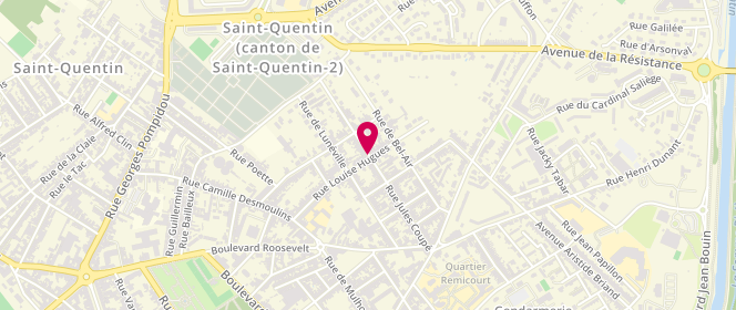Plan de MONDOT-POUGHEON Odile, 92 Rue Jules Coupé, 02100 Saint-Quentin