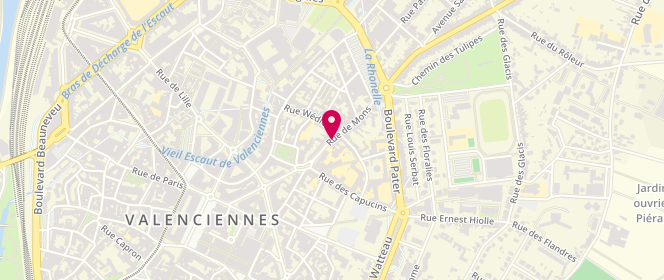 Plan de HOLLEVILLE Marie, 42 Rue de Mons, 59300 Valenciennes