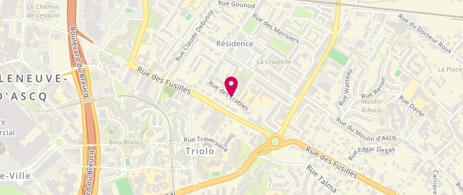Plan de LOUYOT-GEFFRAY Judith, 5 Rue des Érables, 59650 Villeneuve-d'Ascq