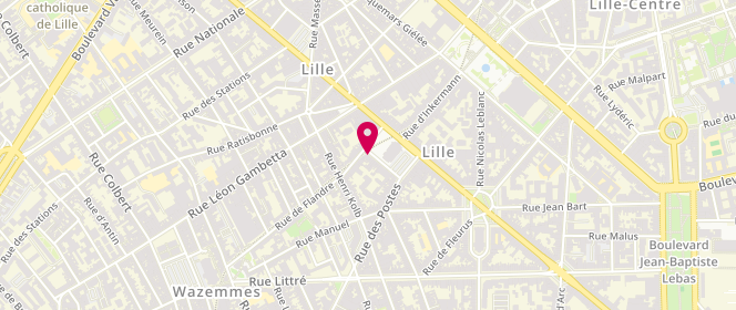 Plan de COTTENCIN-CHARRIERE Anne-Caroline, 23 Place Sébastopol, 59000 Lille