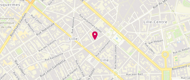 Plan de BOURGOIN Claudine, 50 Rue Léon Gambetta, 59000 Lille