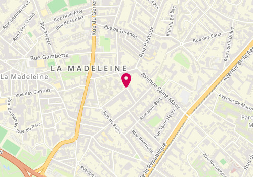 Plan de THRONION Brigitte, Rue Carnot, 59110 La Madeleine